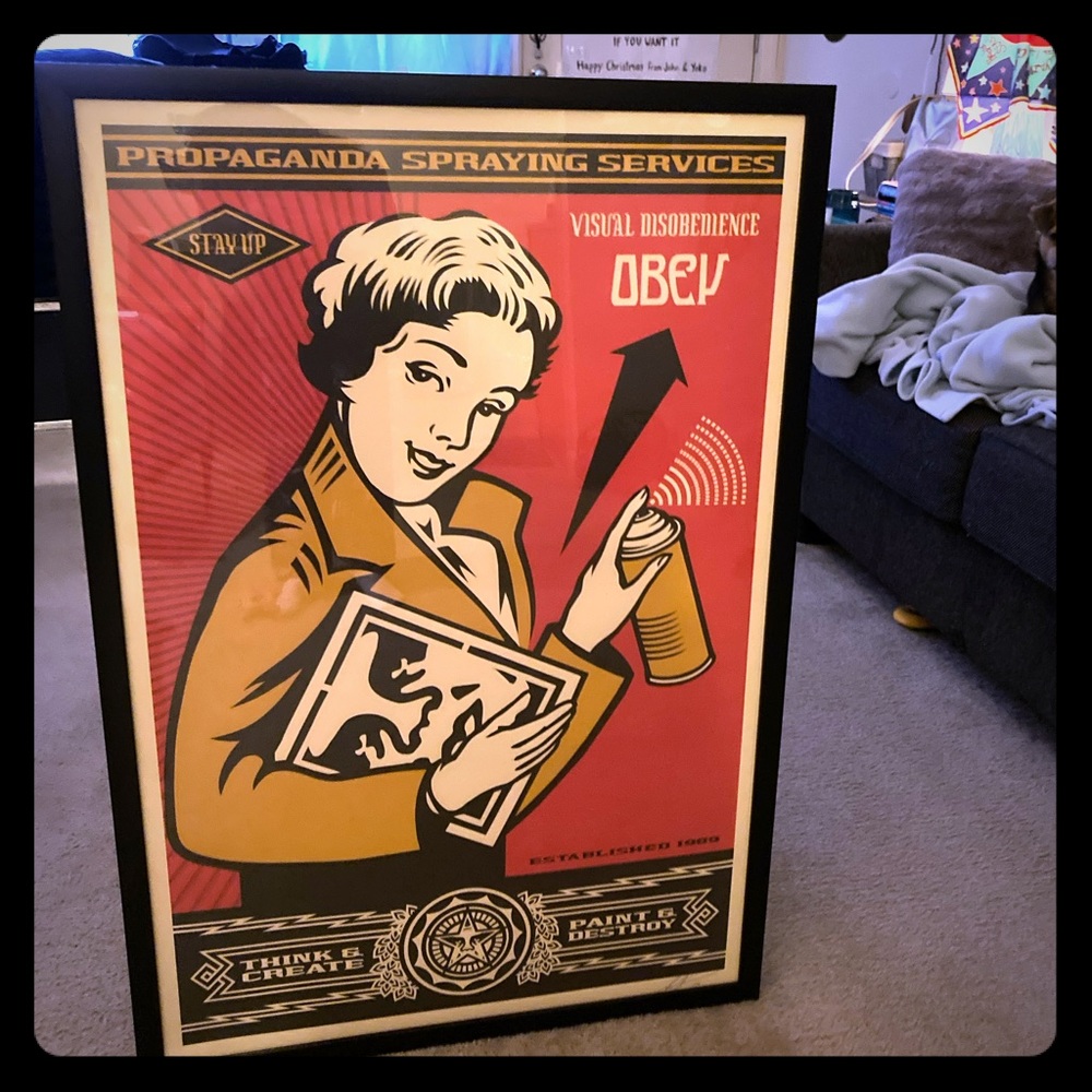 Shepard Fairey x OBEY Stay Up Girl signed print 🌹